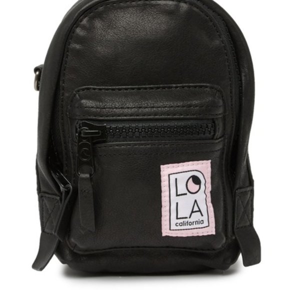 LOLA Stargazing Convertible Mini Black Leather Backpack NWT - Picture 4 of 16